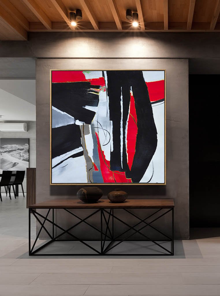 Red Contemporary Painting #XB130A - Click Image to Close